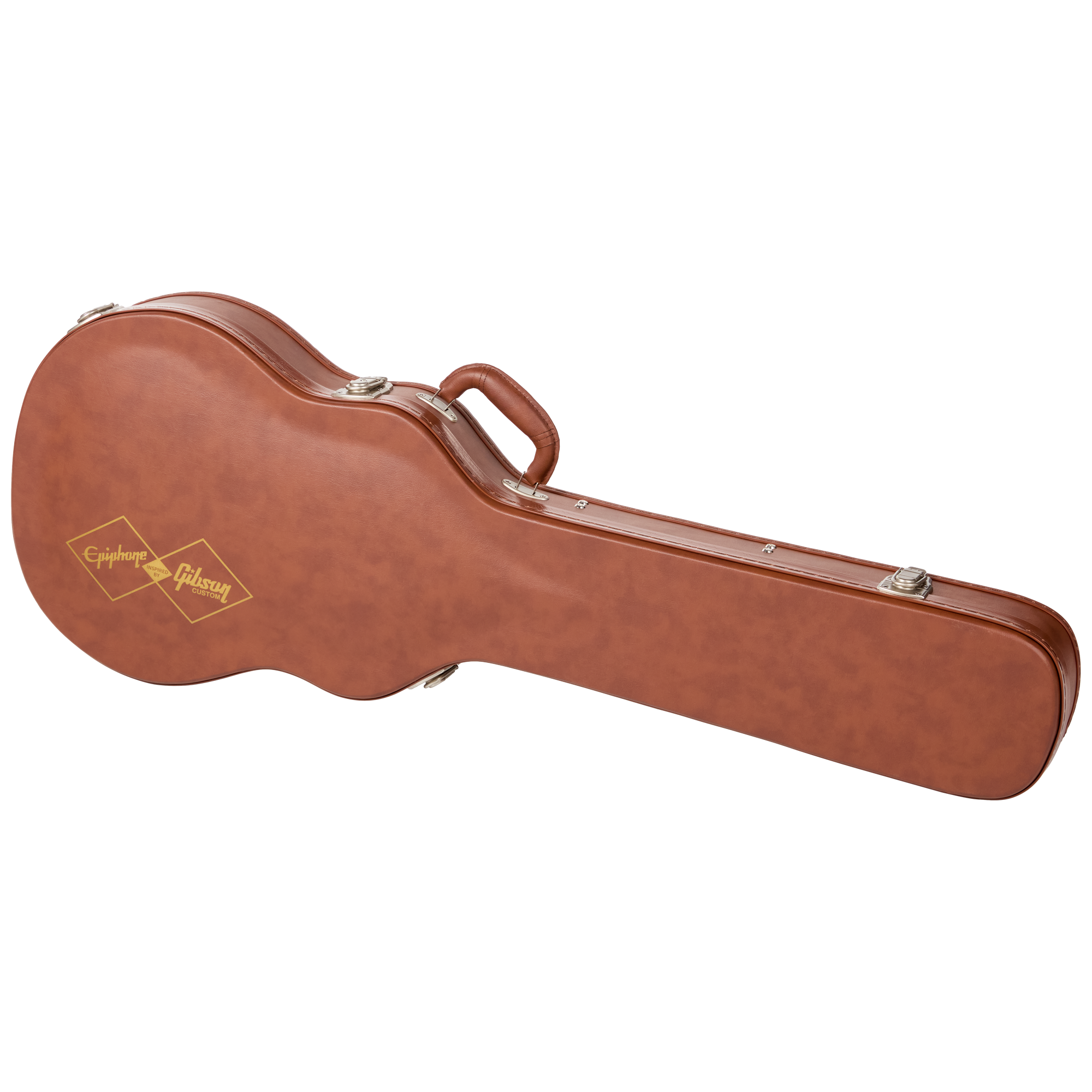 Gitarrenkoffer, Hartschalenkoffer, Braun, Kunstleder, Metallverschlüsse